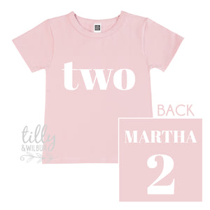Two Personalised Girls Birthday T-Shirt