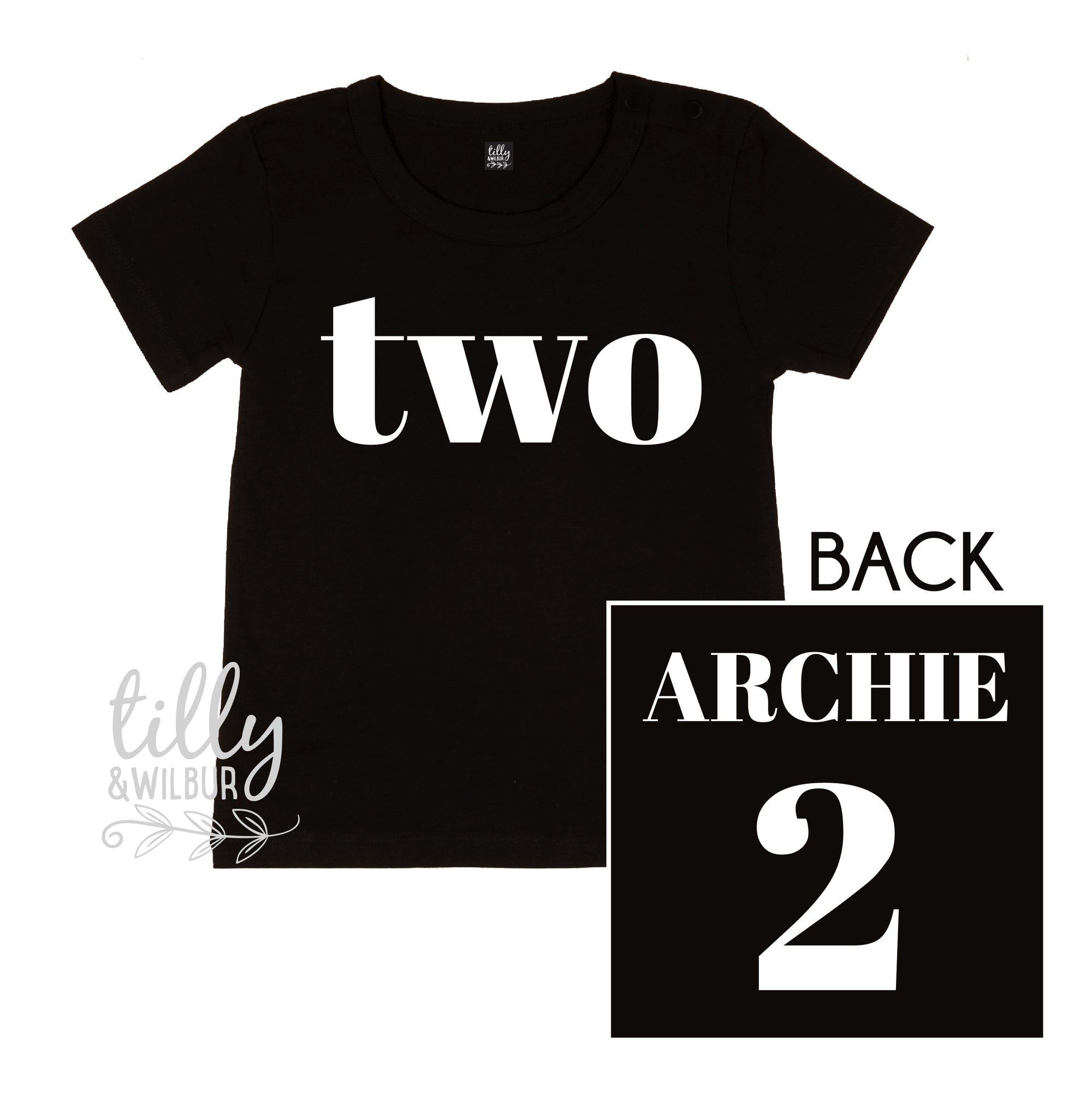 Number Two Personalised Boys 2nd Birthday T-Shirt