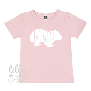 Personalised Wombat T-Shirt For Girls