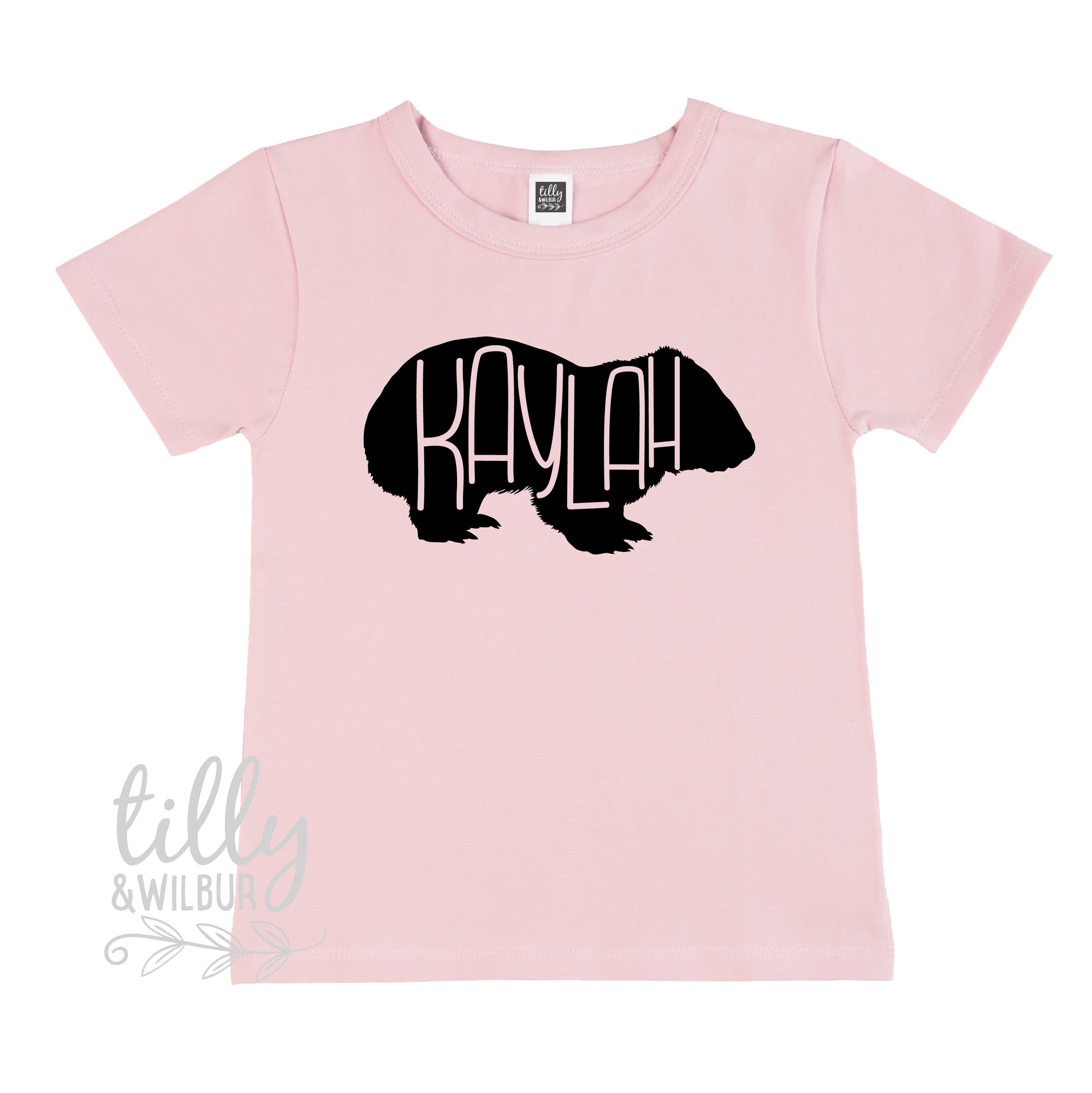 Personalised Wombat T-Shirt For Girls